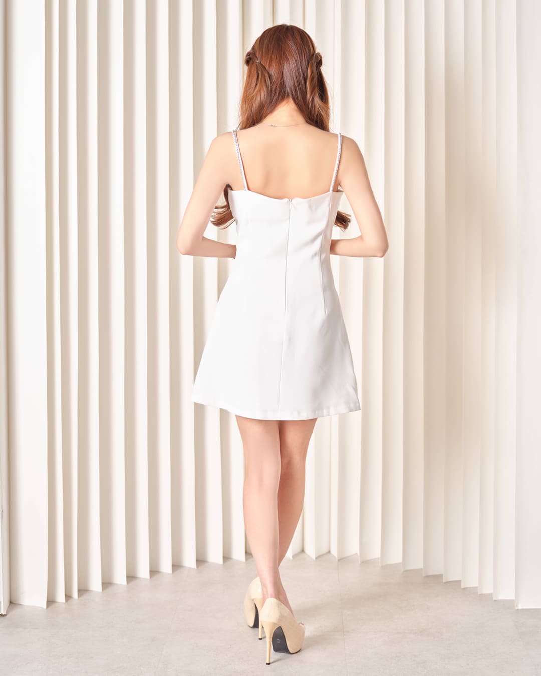 Bijou Glow Mini Dress : White