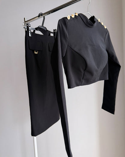 V-Line Code Two-Piece Dress