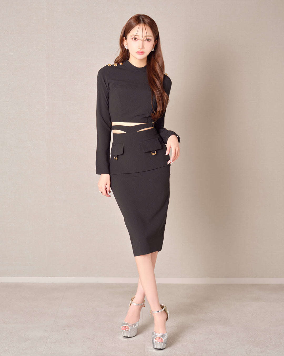 V-Line Code Two-Piece Dress
