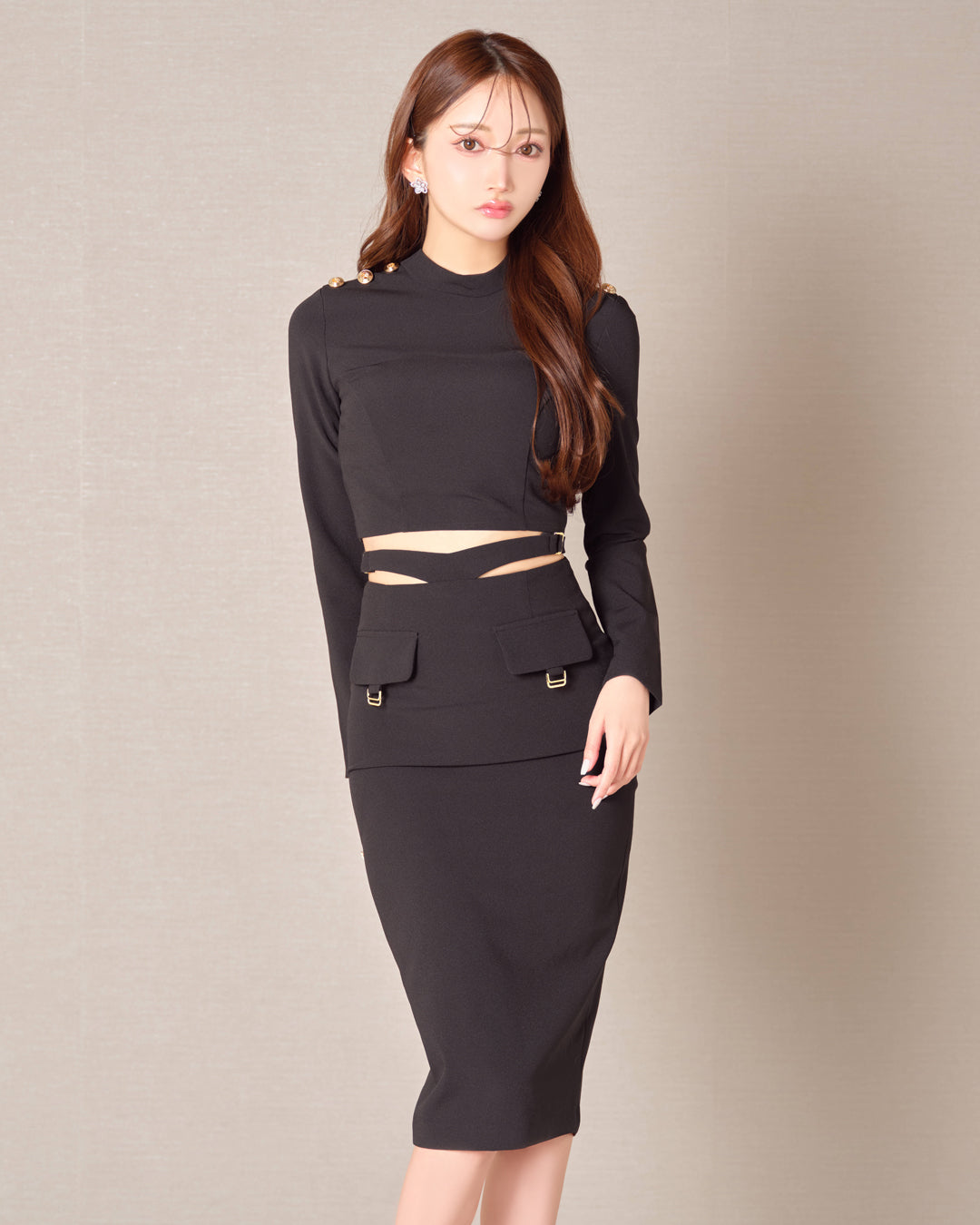 V-Line Code Two-Piece Dress