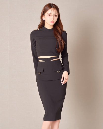 V-Line Code Two-Piece Dress