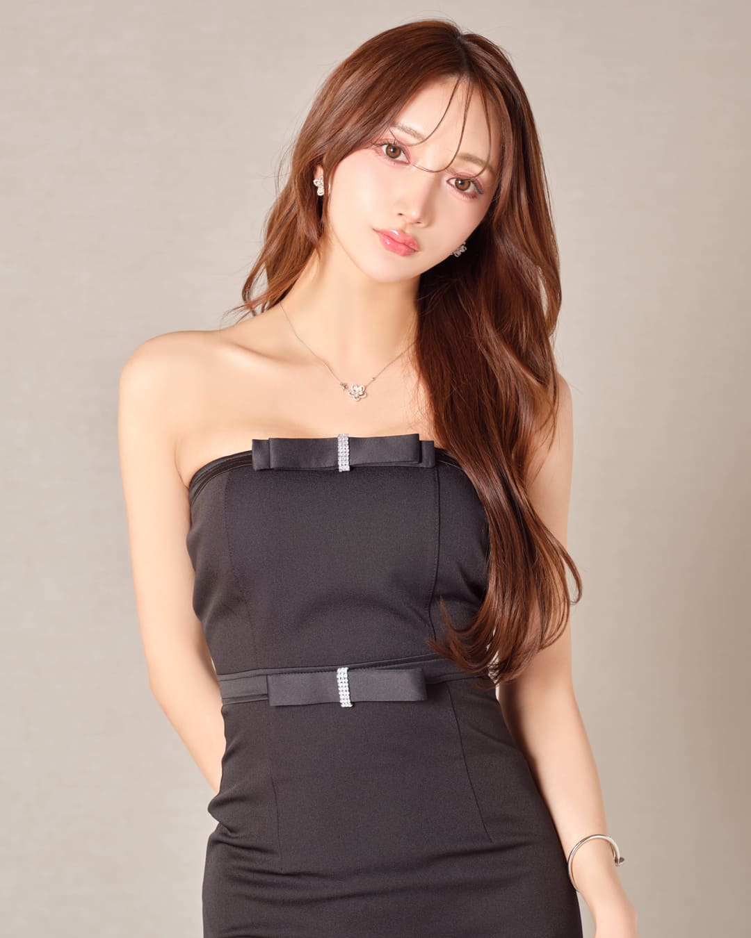 Ribbon Edge Mini Dress : Black